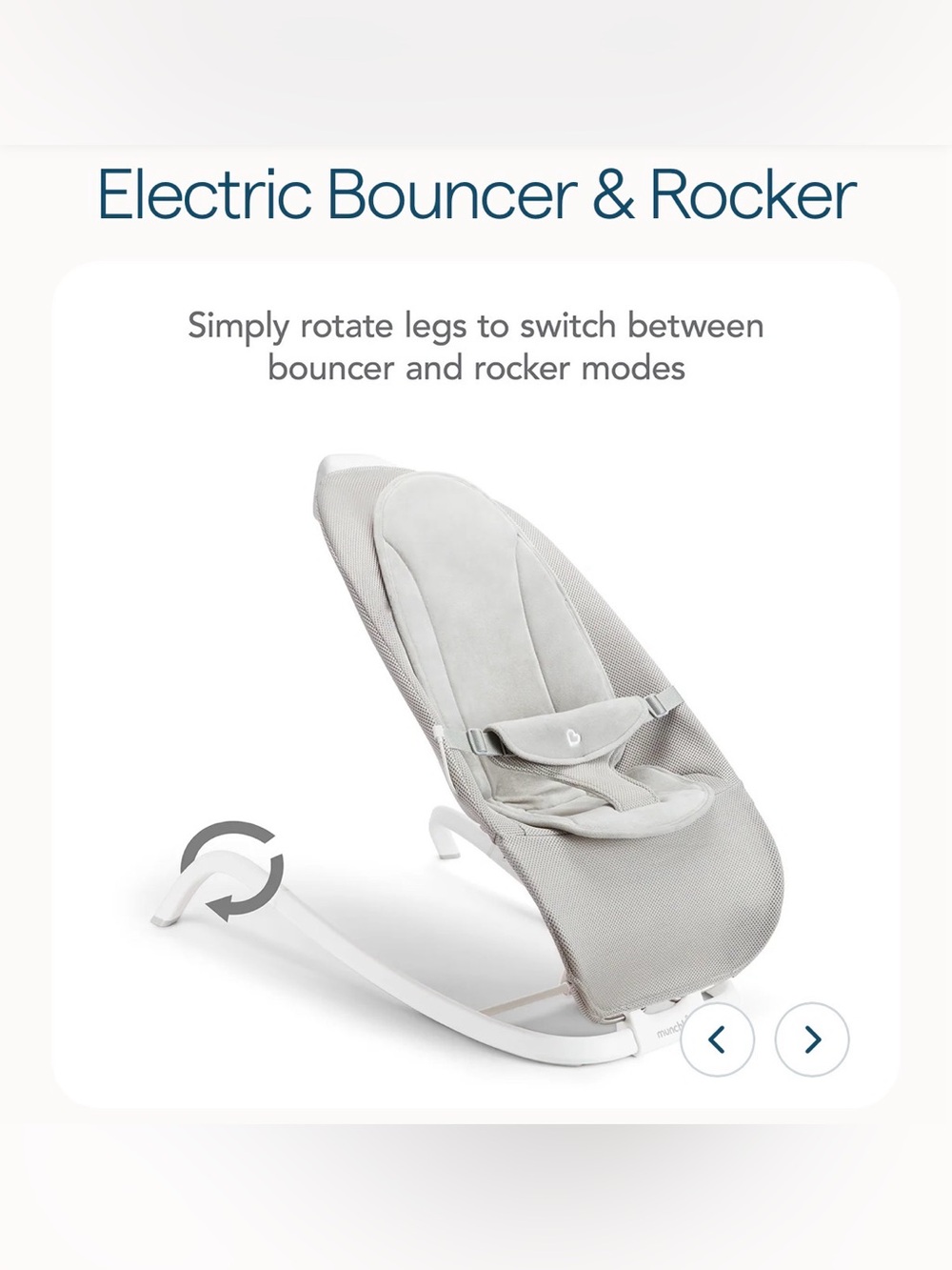 NWT - Munchkin - Bouncer & Rocker - gray - Picture 2 of 9